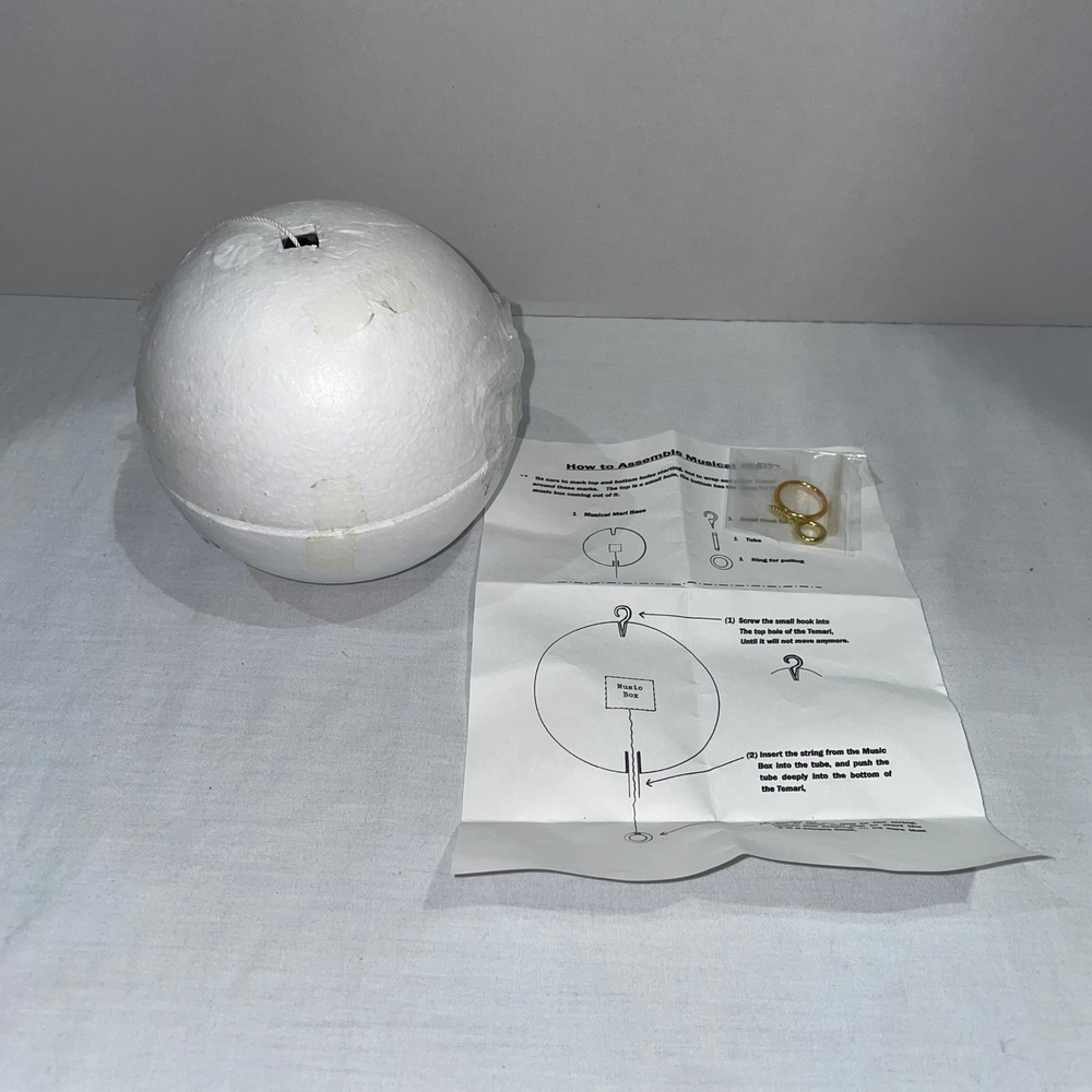 DIY Temari Musical Ball Base 5 Inch Foam Sphere Pull String Music Box Kit
